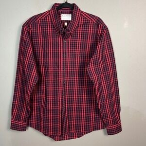 Raleigh Denim Workshop‎ Work Shirt Men's XL Red Plaid Button Down USA Heritage